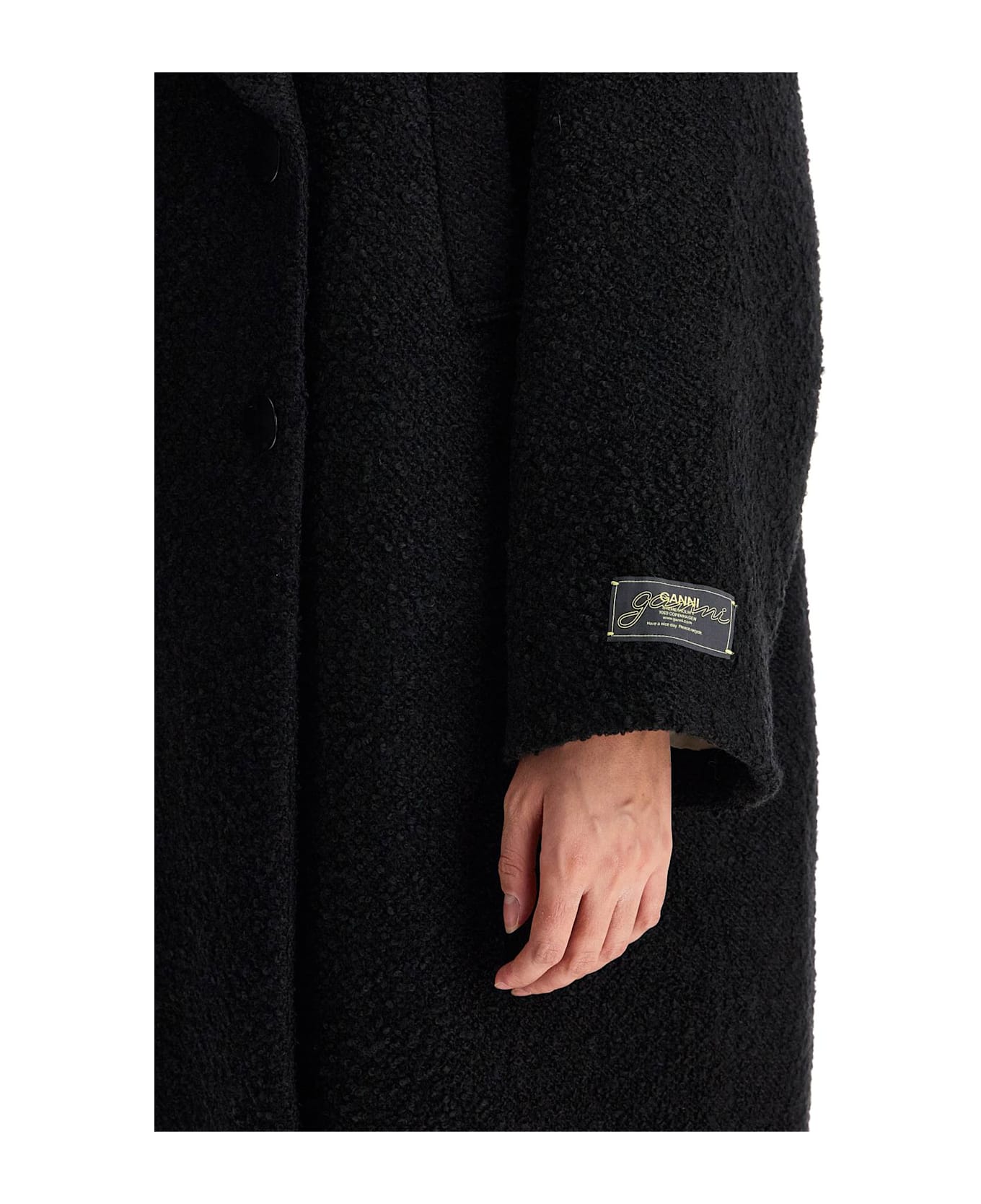 Ganni Boucle Coat - BLACK (Black)