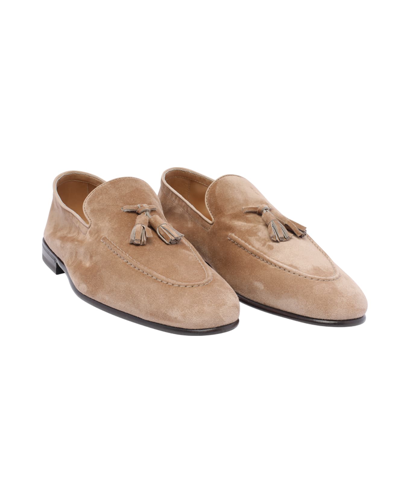Brunello Cucinelli Penny Loafer Soft In Suede - Beige