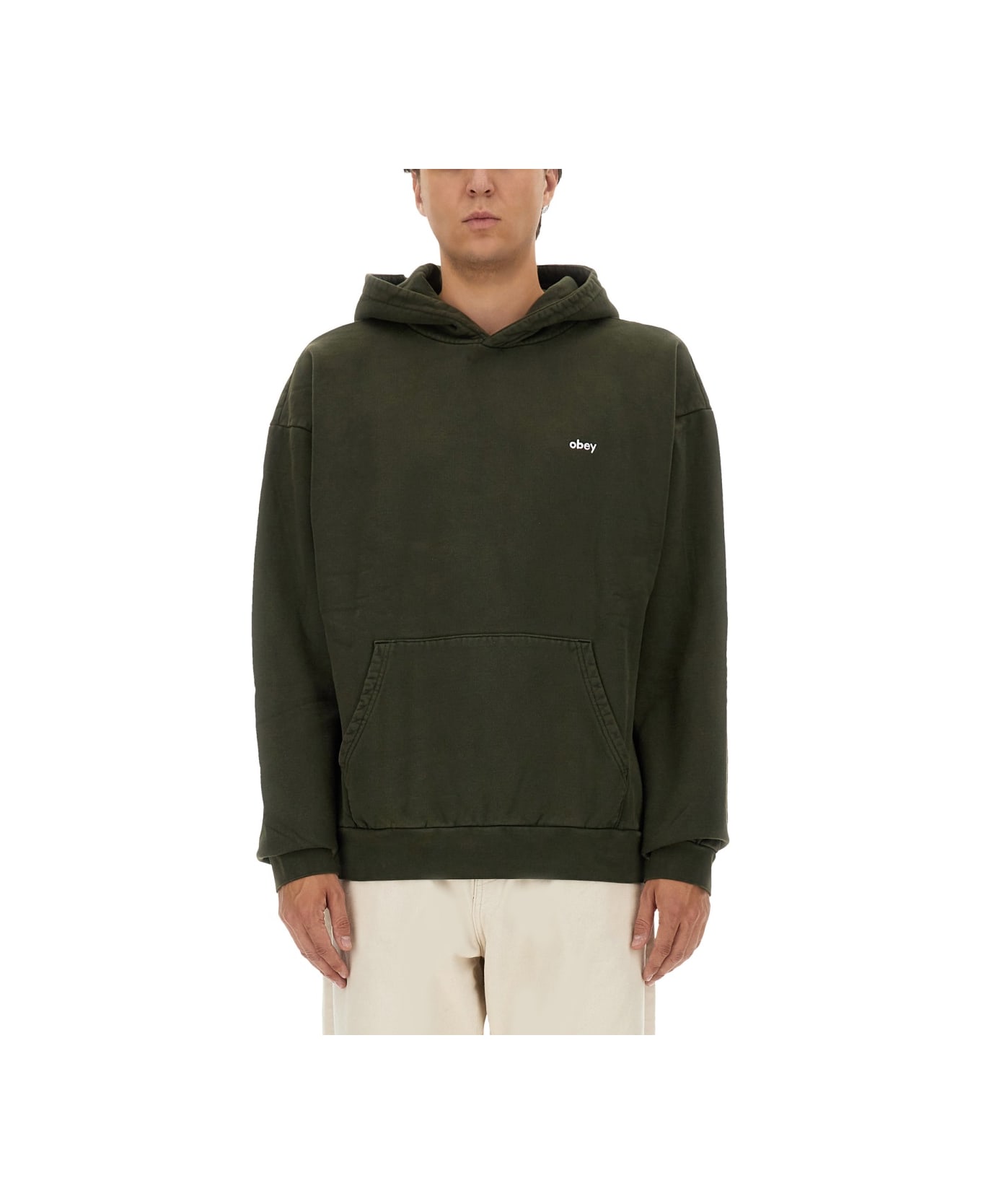 Obey Sweatshirt With Logo - BLACK