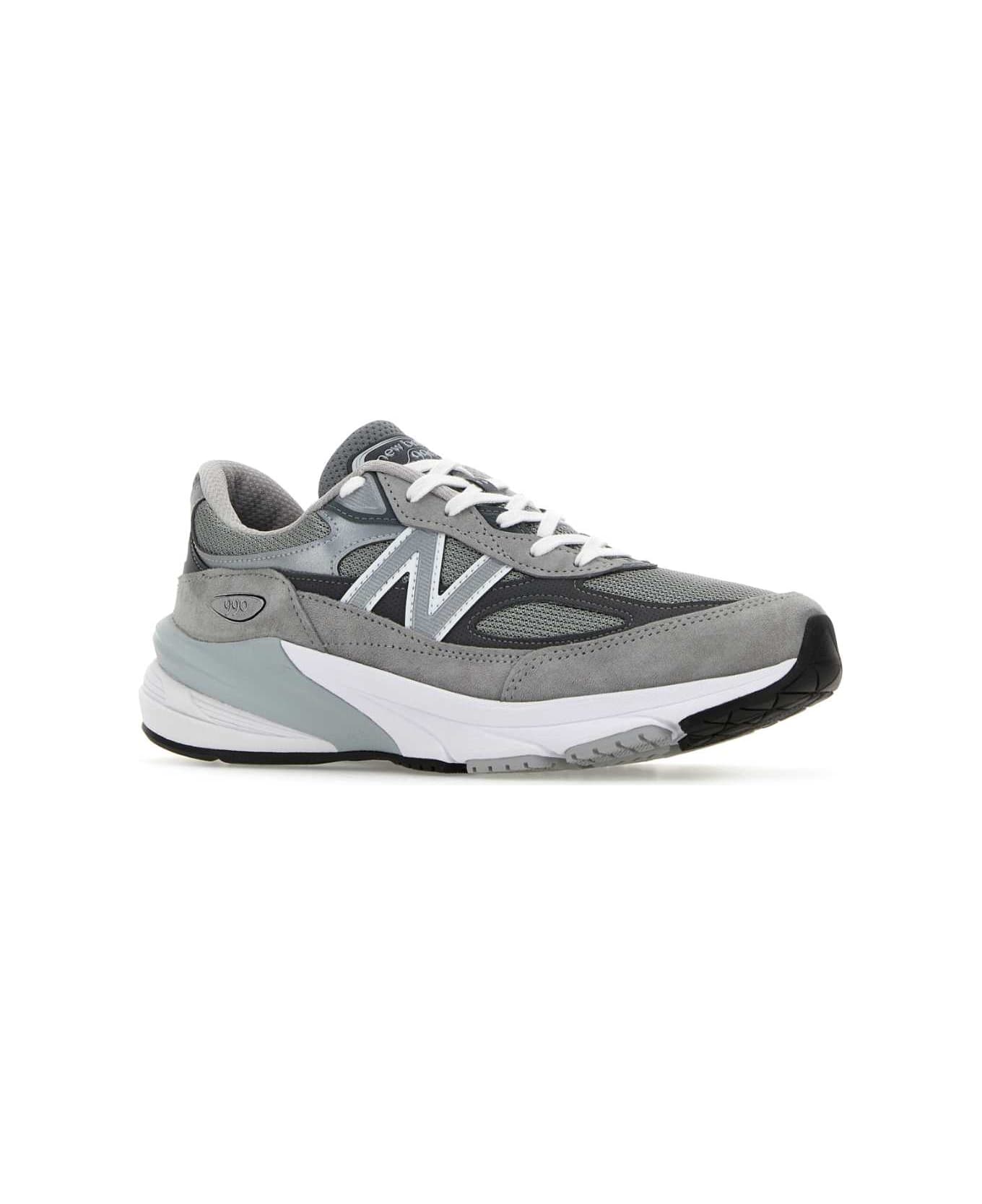 New Balance Multicolor Fabric And Suede 990v6 Sneakers - COOLGREY
