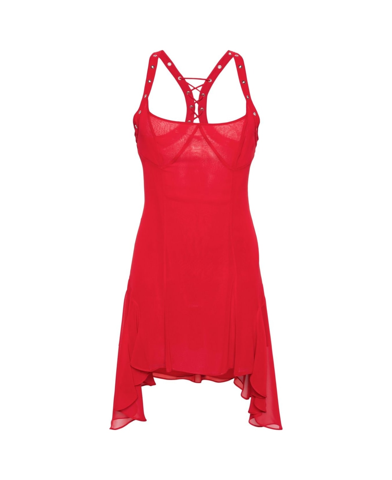 The Attico Eyelet-detail Mini Dress - Red