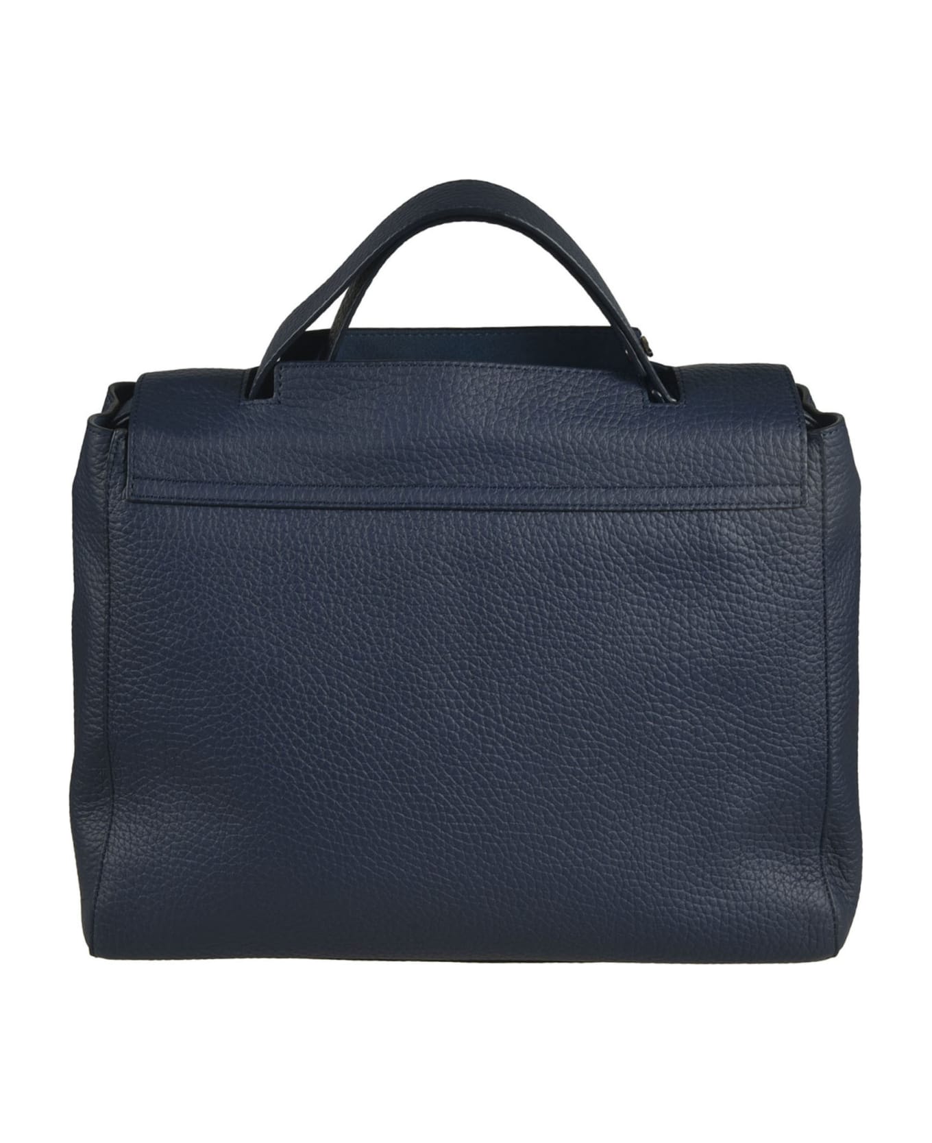 Orciani Logo Flap Tote - Navy