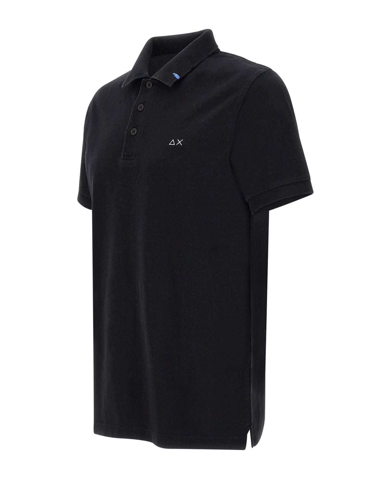 Sun 68 "solid" Cotton Polo Shirt - BLACK ポロシャツ