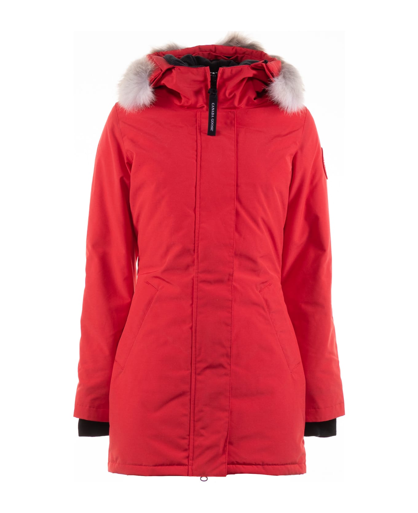Canada Goose Parka With Logo On The Sleeve - RED