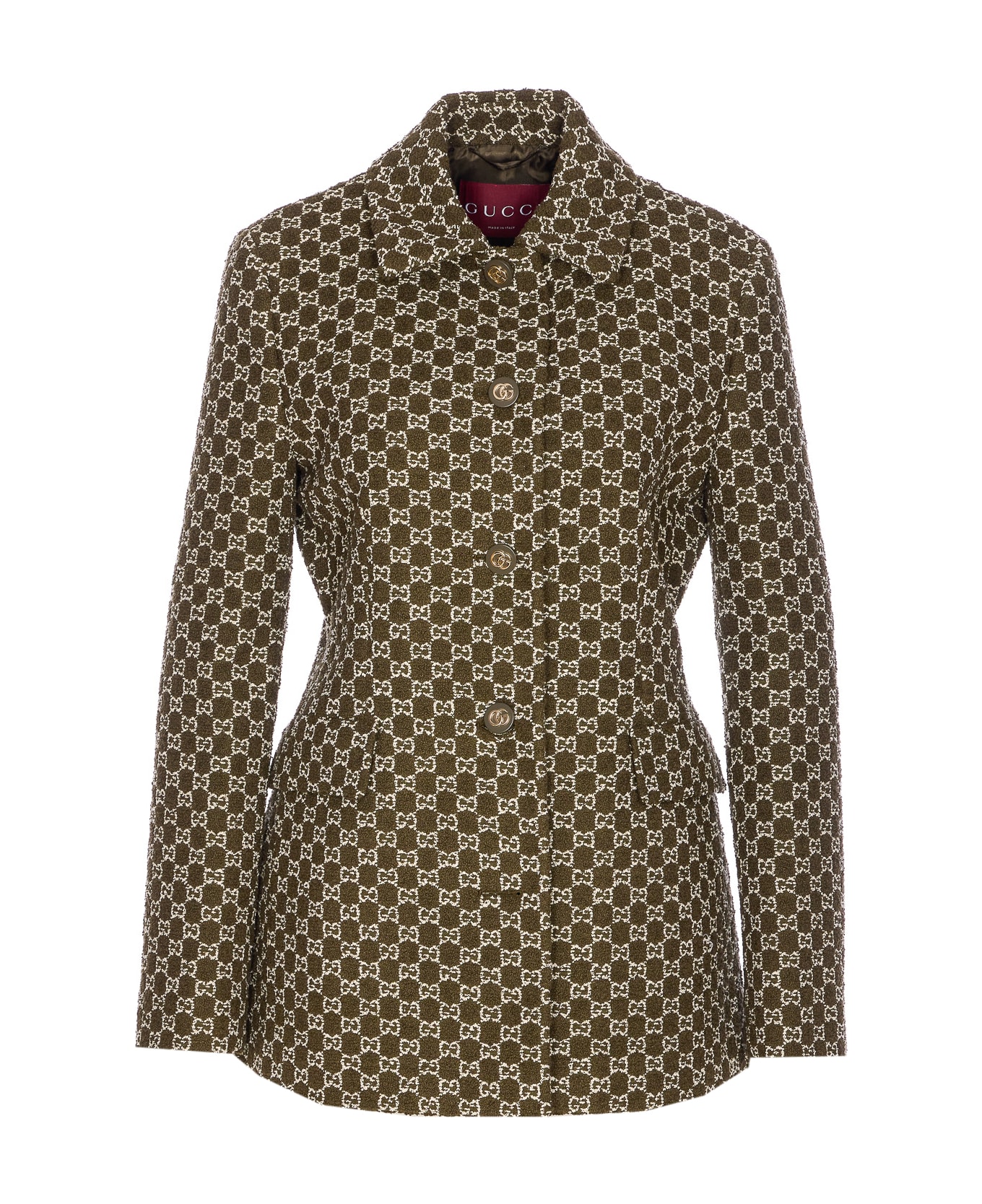 Gucci Gg Logo Boucle
 Jacket - Green