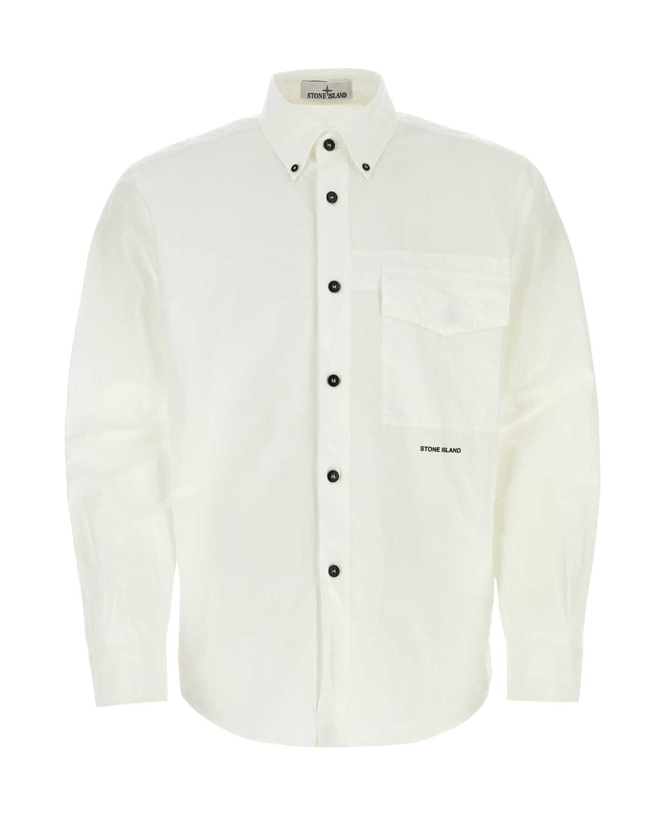 Stone Island Cotton Blend Shirt - WHITE