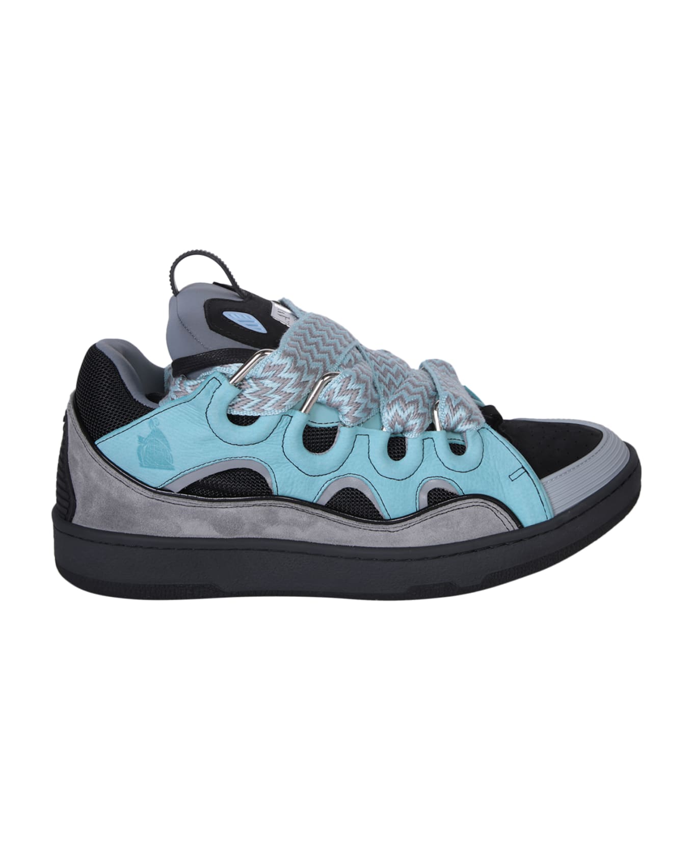 Lanvin Curb Grey/light Blue Sneakers - Blue