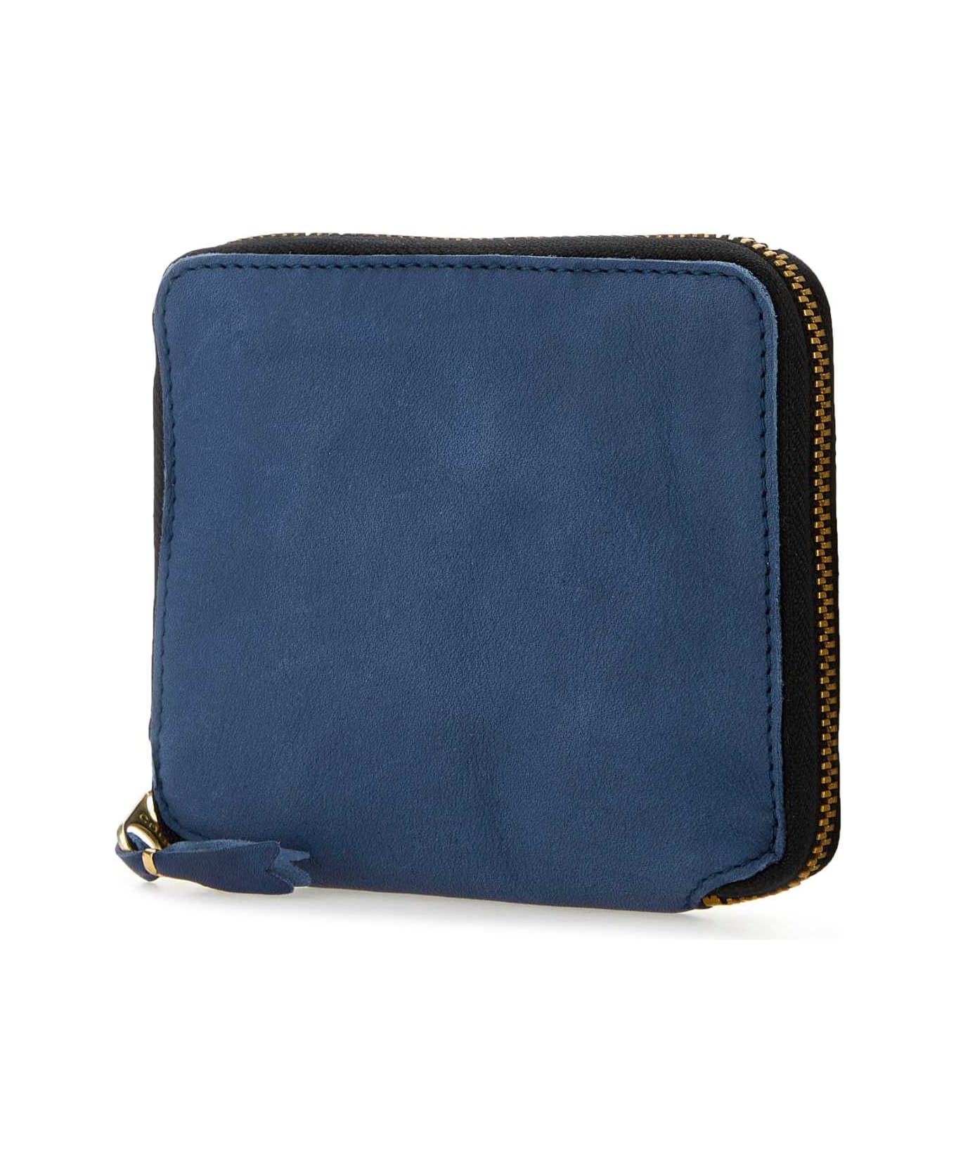 Comme des Garçons Blue Leather Wallet - NAVY