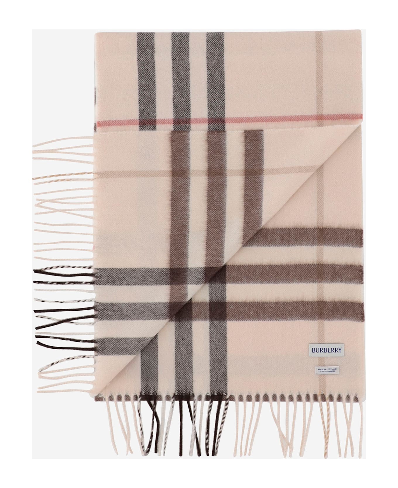 Burberry Cashmere Scarf With Check Pattern - Red
