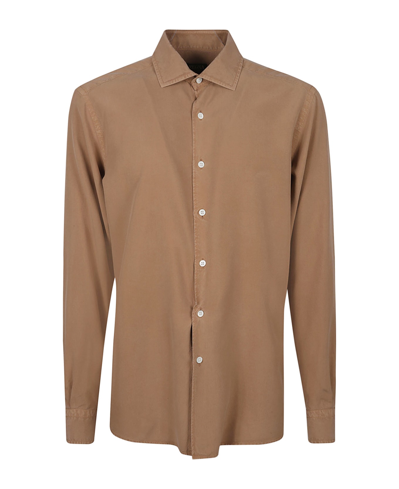 Zegna Garment Dyed Shirt - Brown シャツ