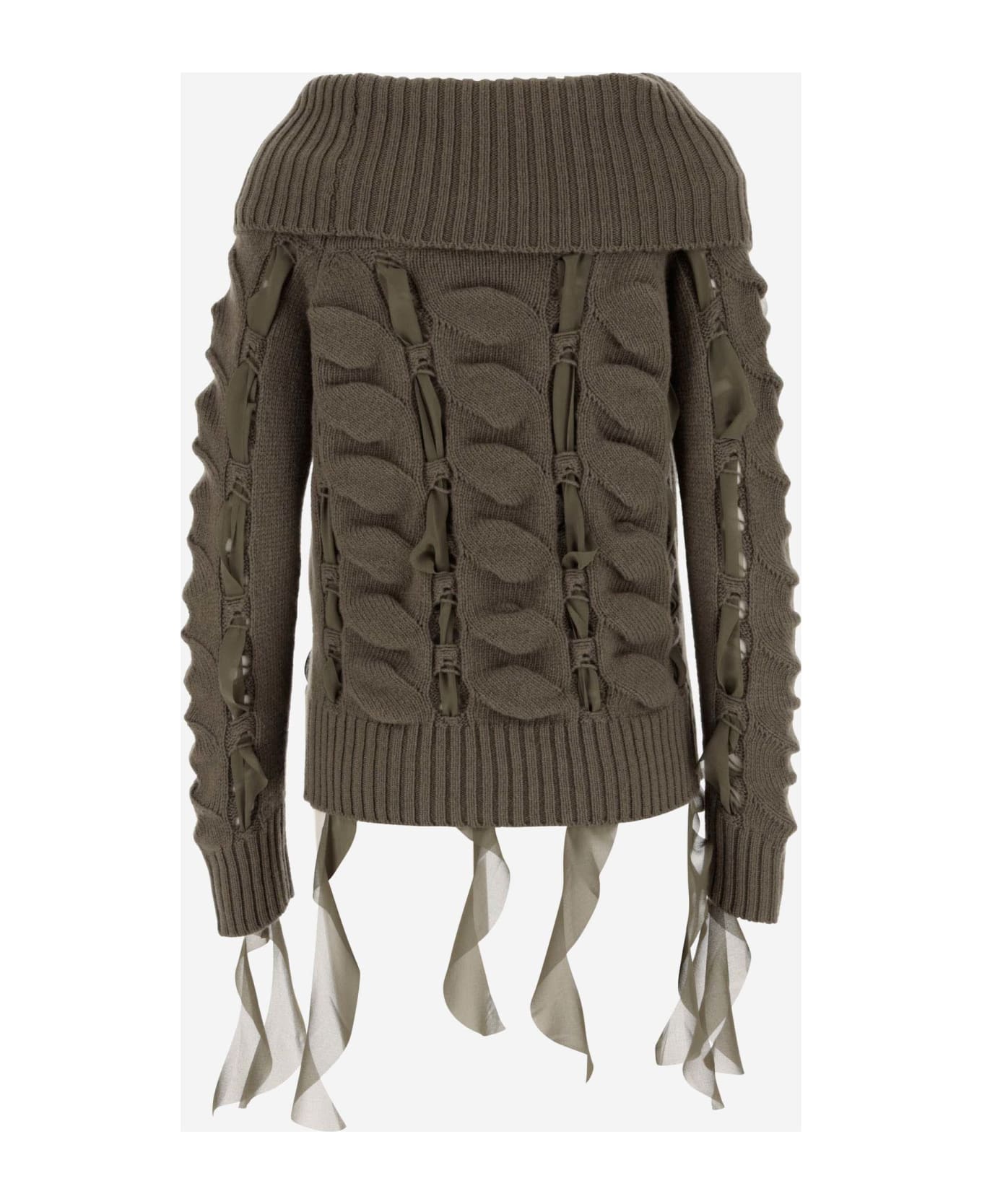 Blumarine Wool Sweater With Ruffles Blumarine