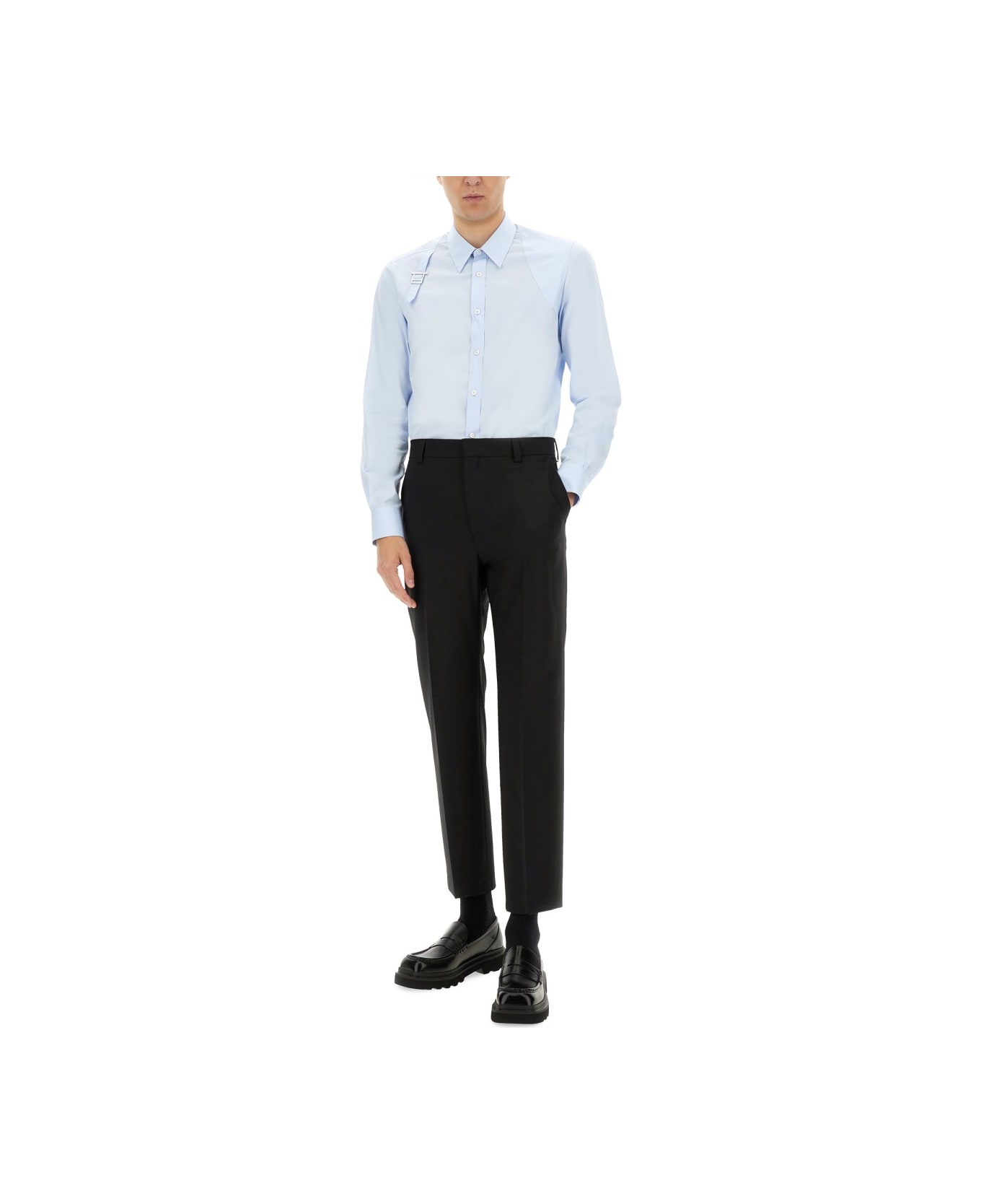 Alexander McQueen Harness Shirt With T Buckle - AZURE
