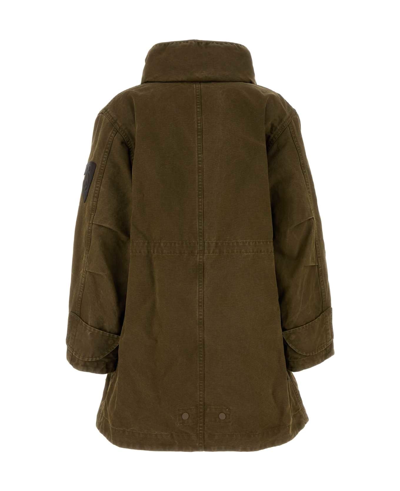 Burberry Army Green Gabardine Reversible Jacket - BISON