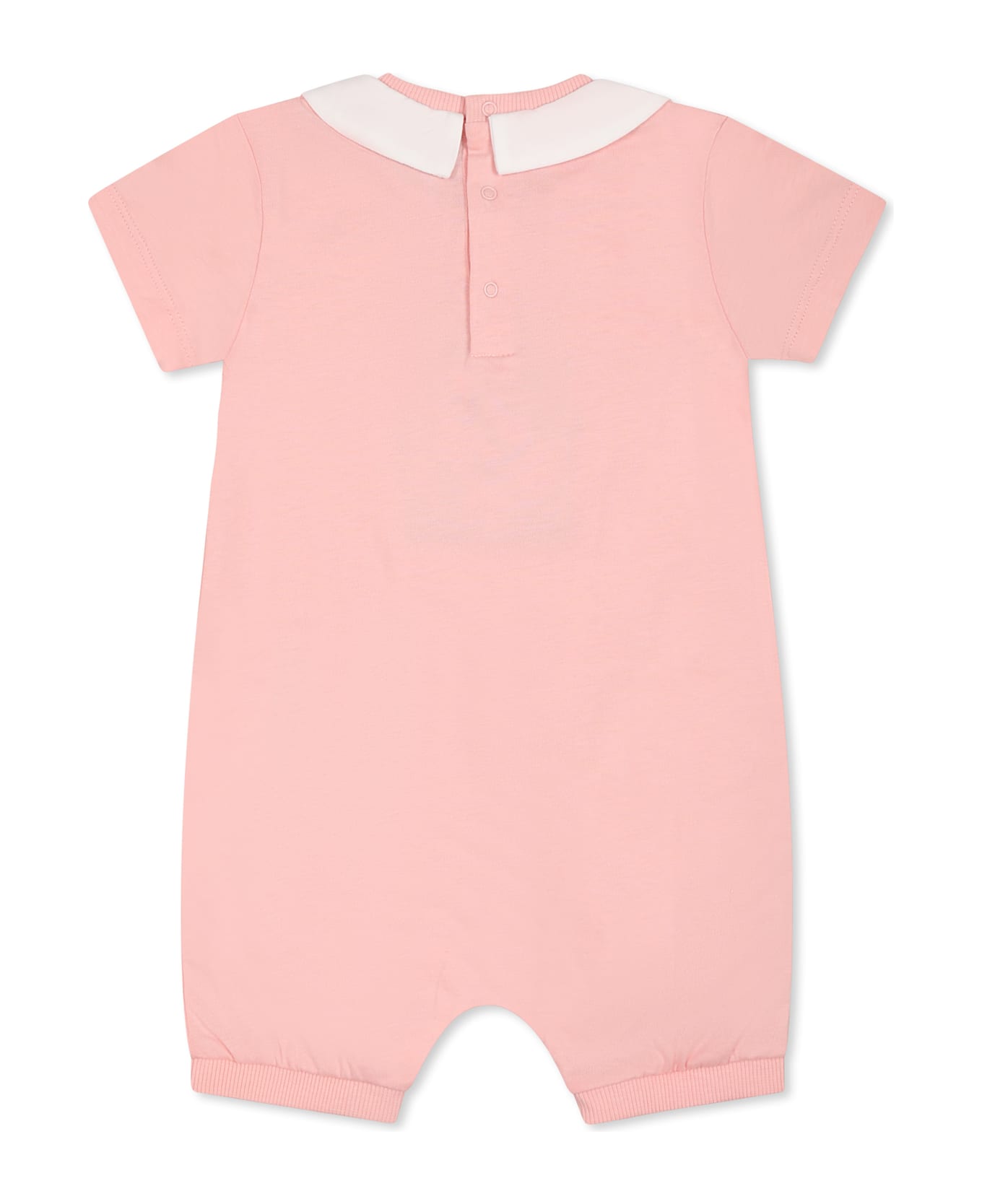 Moschino Pink Romper For Baby Girl With Teddy Bear - Pink