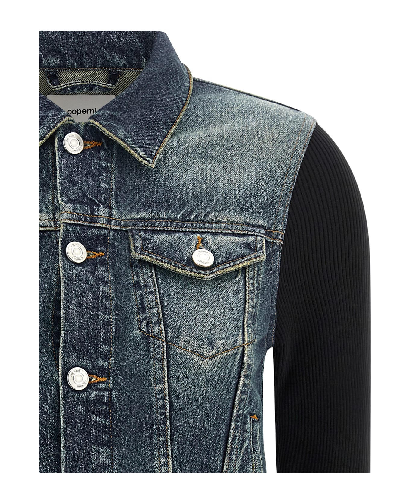 Coperni 
hybrid Rib Denim
 Jacket - Blue