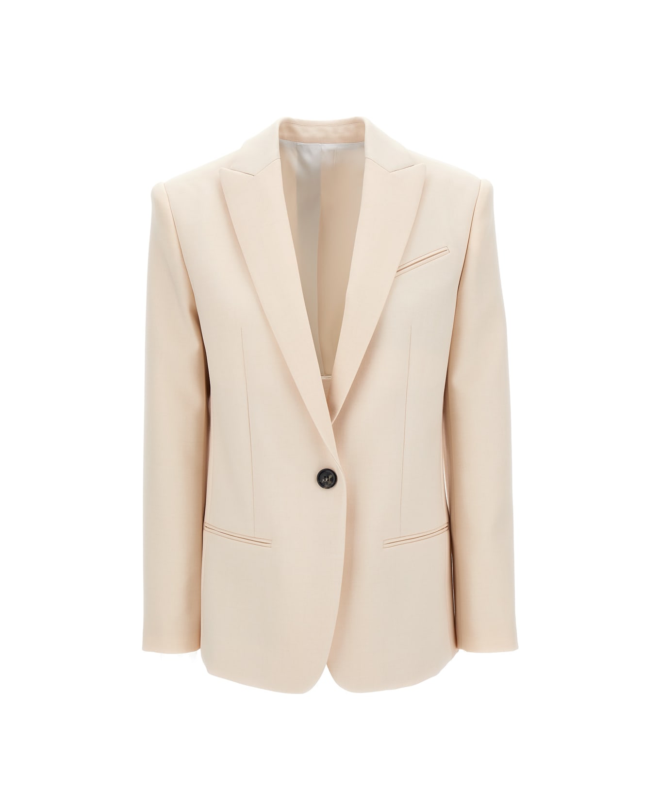 Philosophy di Lorenzo Serafini White Single-breasted Jacket With A Single Button In Wool Blend Woman - White ブレザー