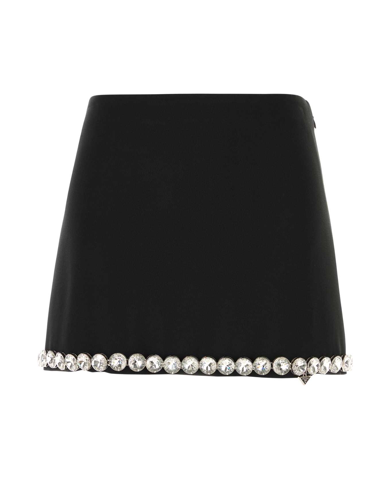 Prada Black Acetate Blend Mini Skirt - NERO