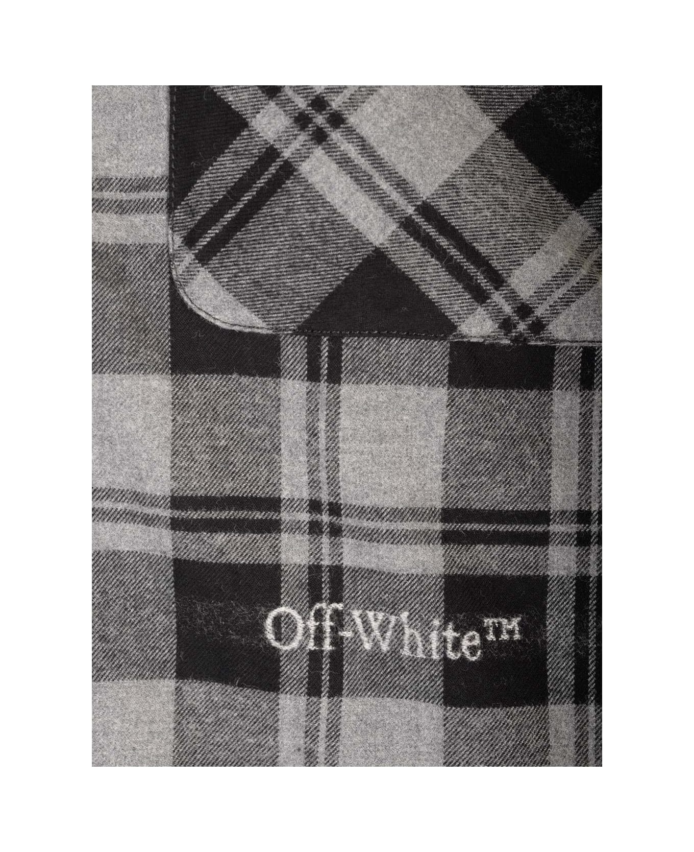 Off-White Check Flannel Shirt - Grey シャツ
