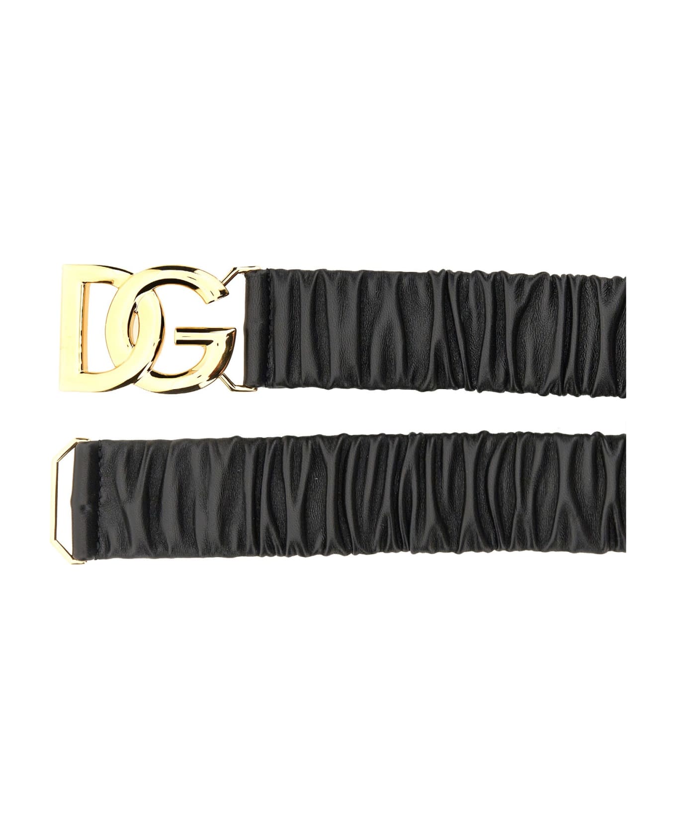 Dolce & Gabbana Elasticized Belt With Logo - NERO
