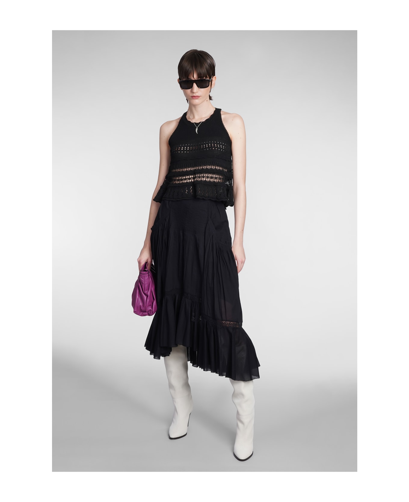 Isabel Marant Étoile Fico Topwear In Black Cotton - Nero