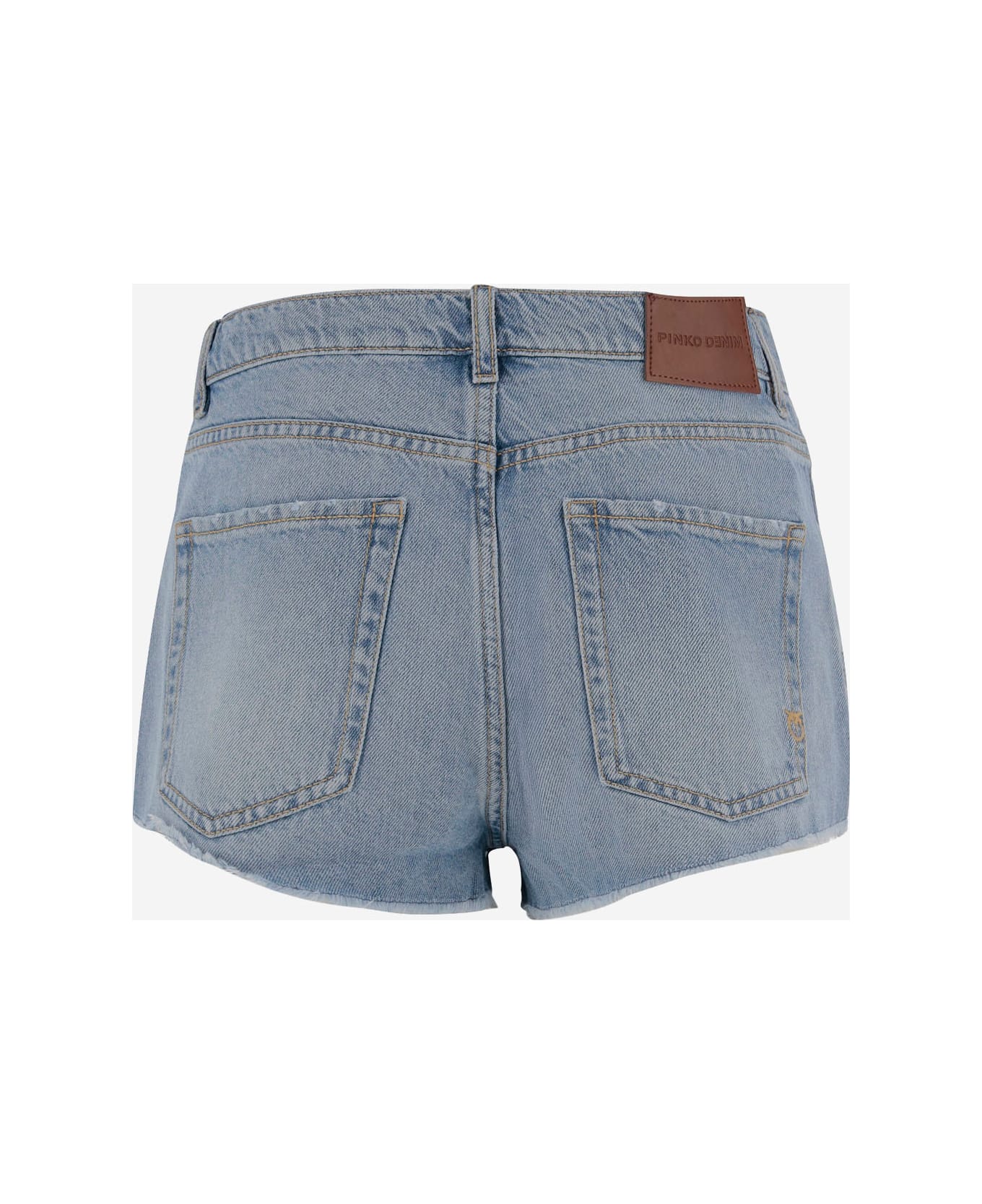 Pinko Cotton Blend Denim Shorts - Denim