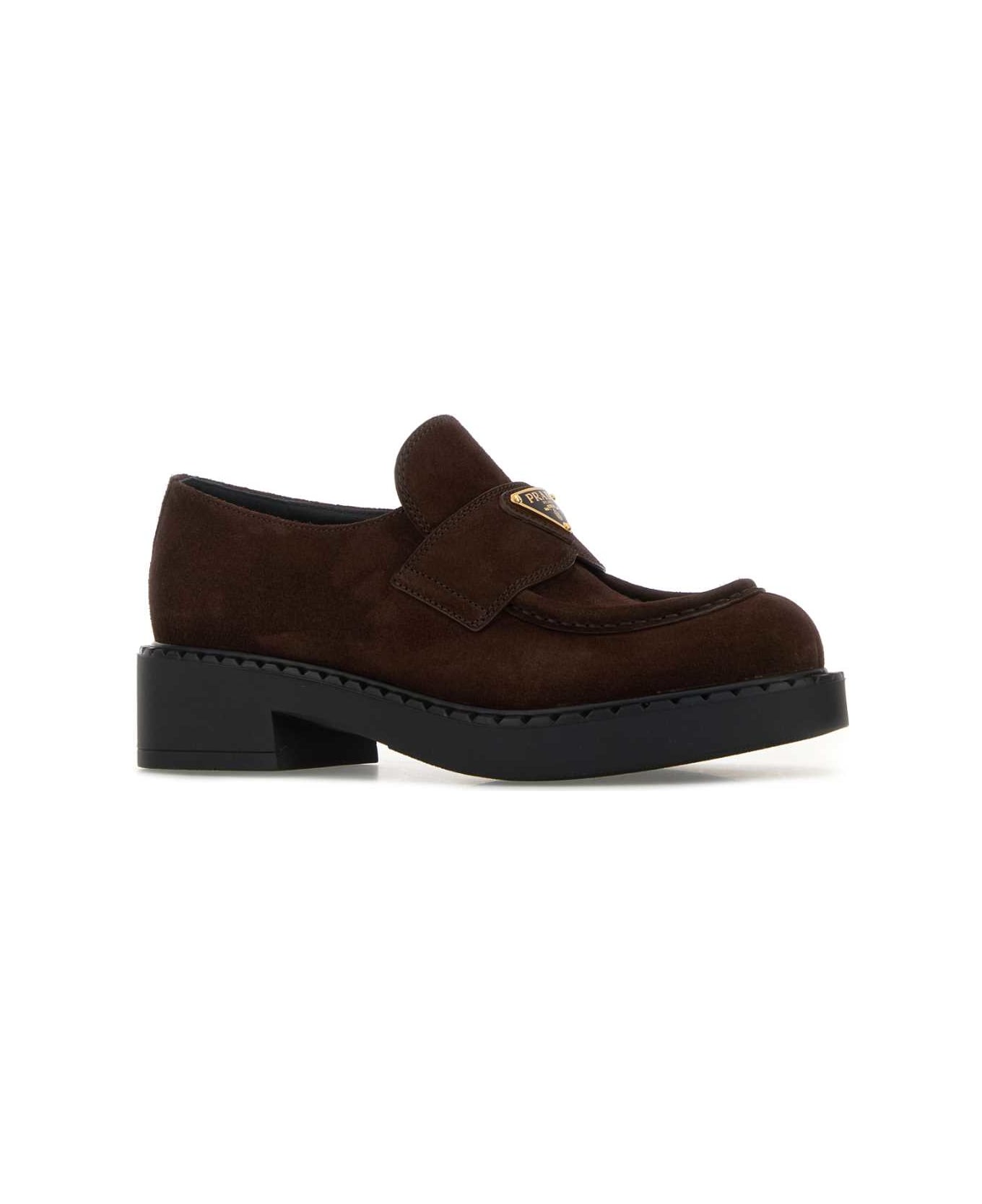 Prada Chocolate Suede Loafers - MORO