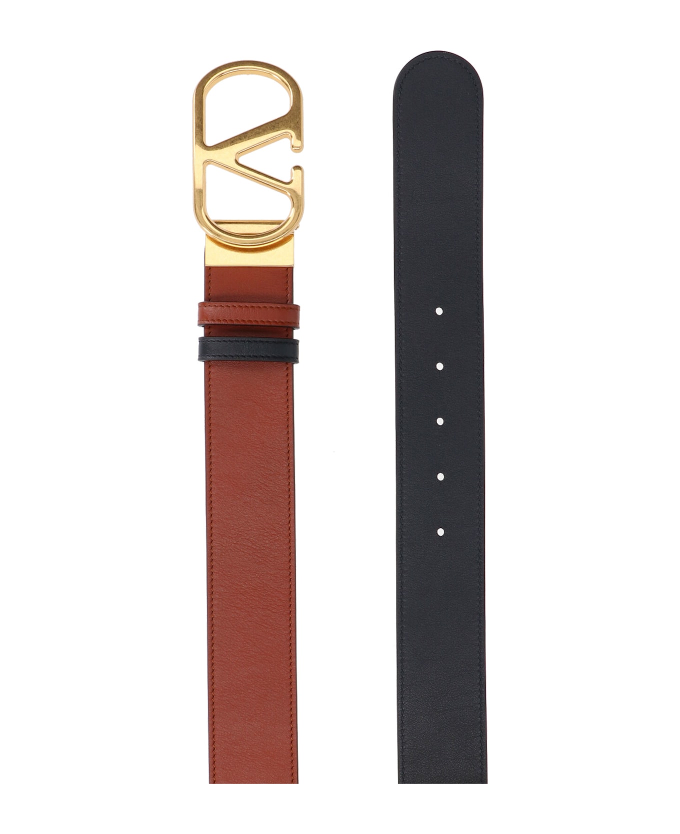 Valentino Garavani "vlogo Signature" Reversible Belt - Brown