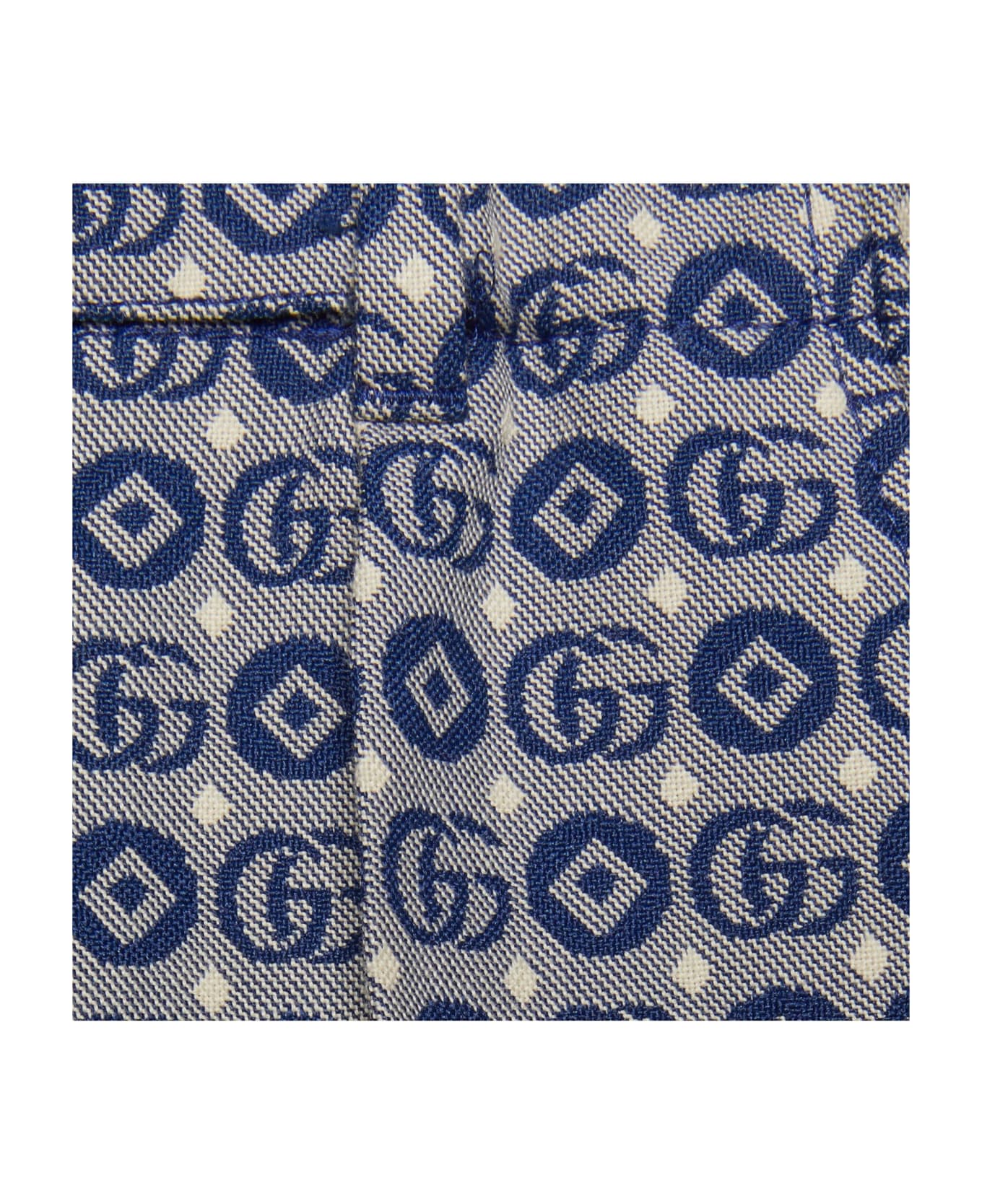 Gucci Children's Double G Geometric Cotton Shorts - Blu