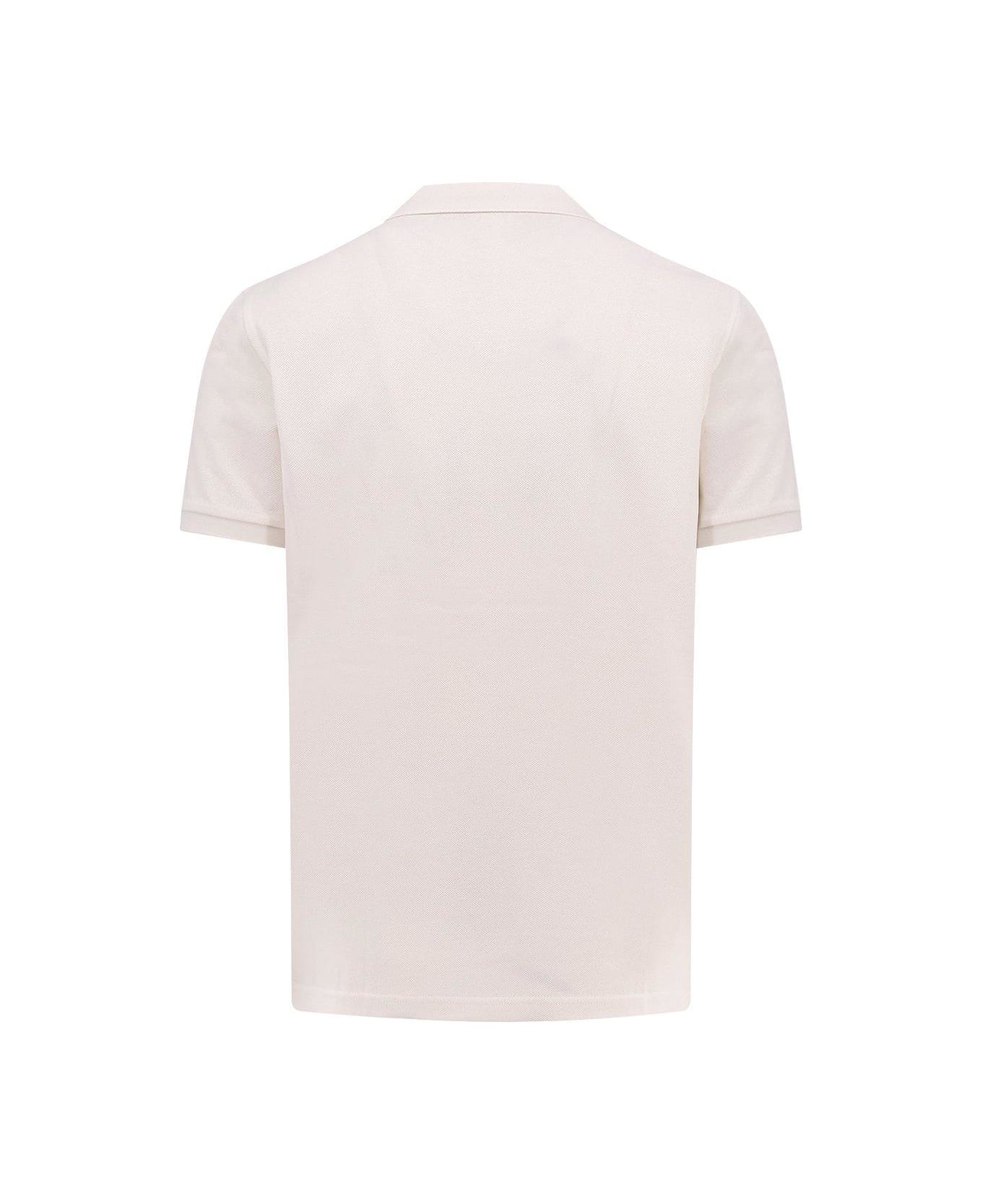 Moncler Logo Patch Short-sleeved Polo Shirt - Panna