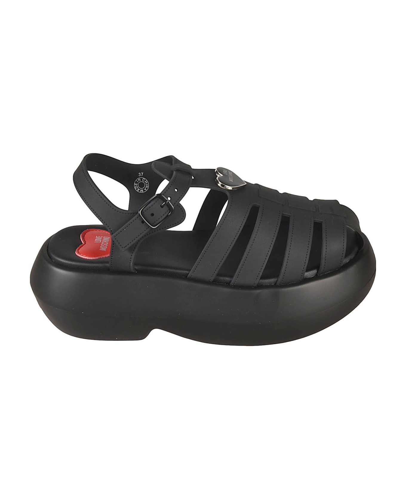 Love Moschino Platform Backstrap Sandals - Black サンダル