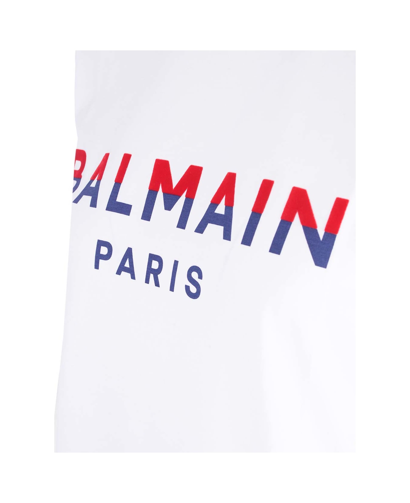 Balmain Flocked Logo Tank Top - Gpy Blanc Rouge Vif Marine タンクトップ