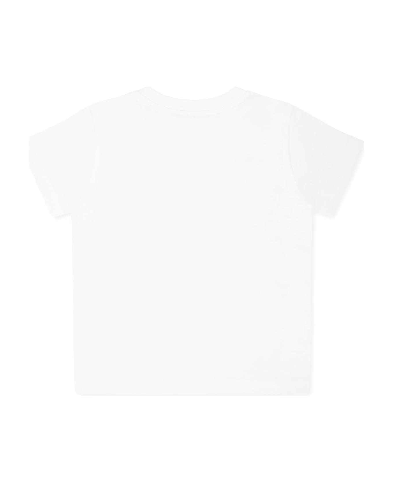 Etro White T-shirt For Baby Girl With Floral Motif - White