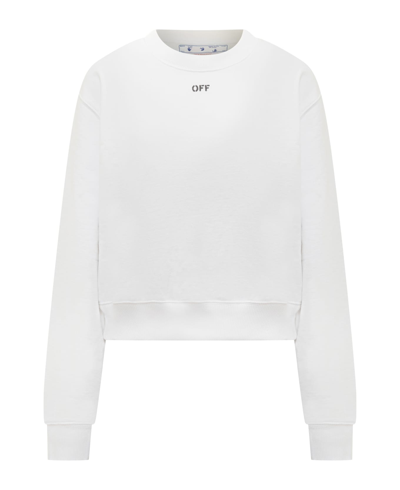Off-White Logo Detail Cotton Sweatshirt - WHITE BLACK