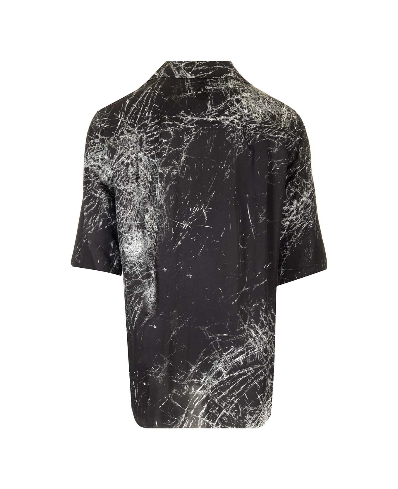 Alexander McQueen Hawaiian Shirt Smashed Screen - Black