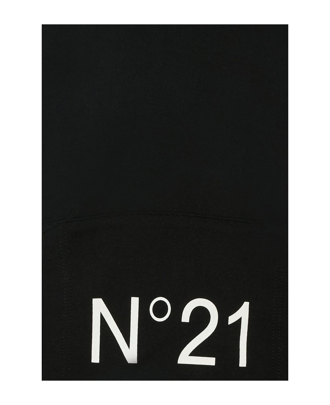 N.21 Black Sweatshirt For Kids With Logo - Black