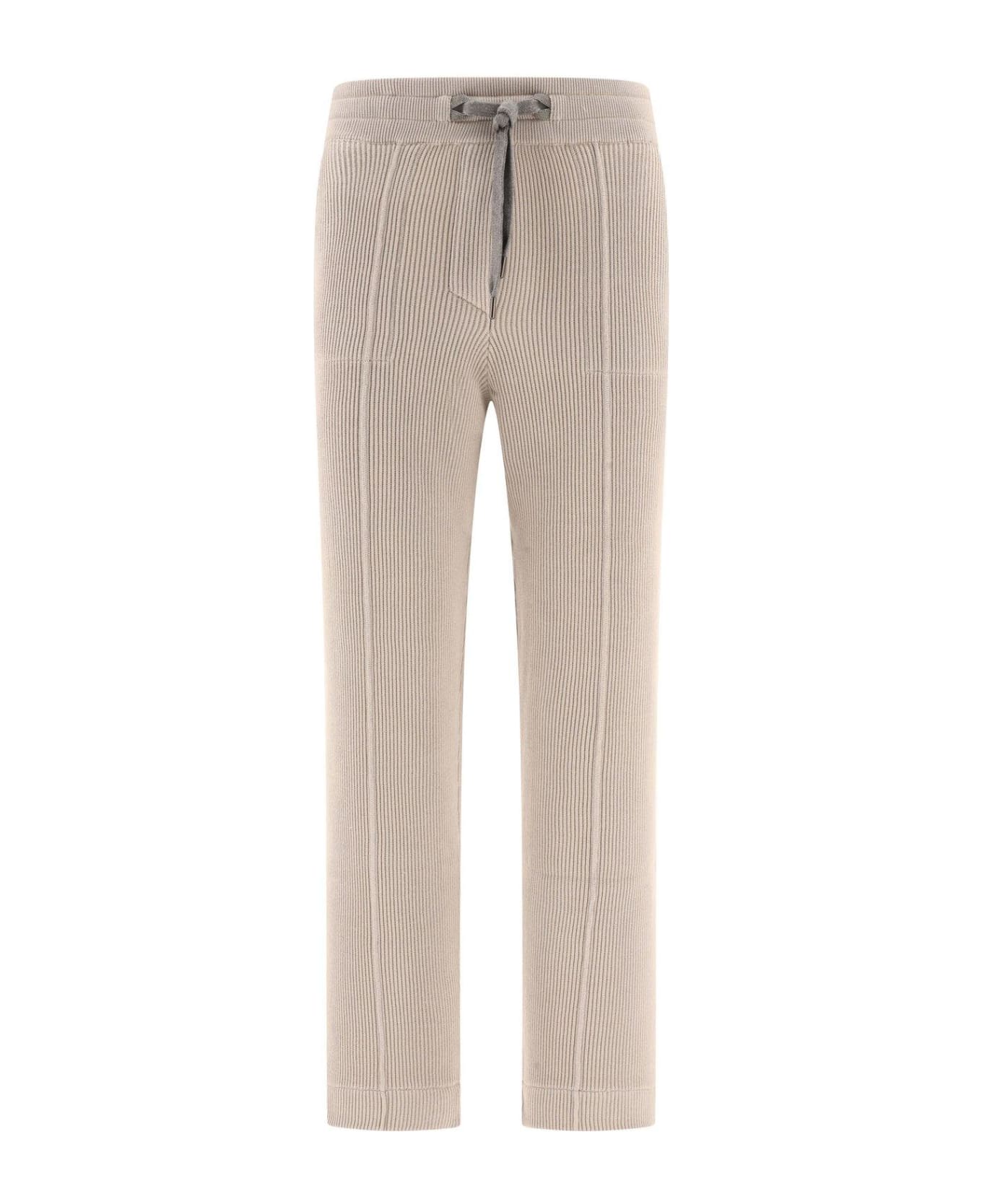 Brunello Cucinelli Elasticated Waist Ribbed Pants - Pink