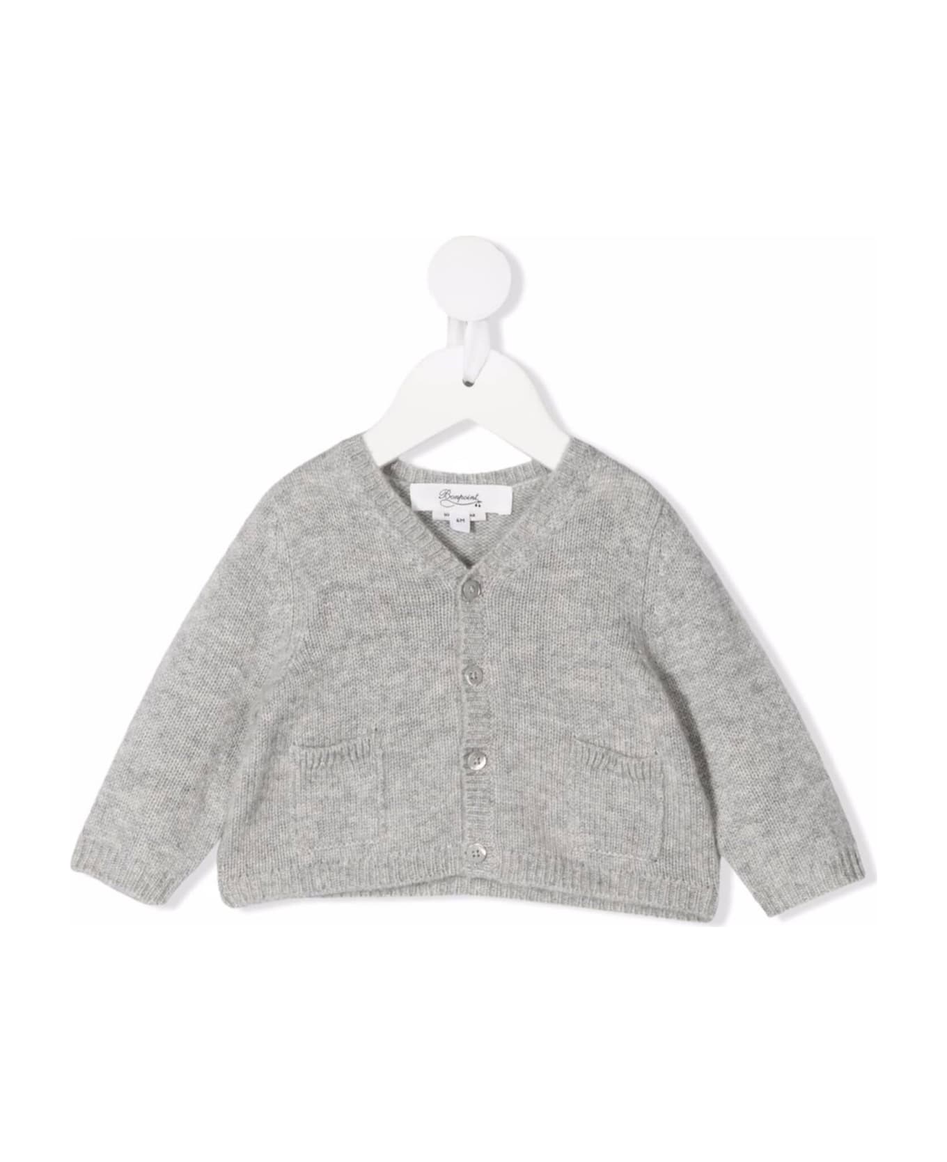 Bonpoint Light Melange Grey Cashmere Cardigan - Grey