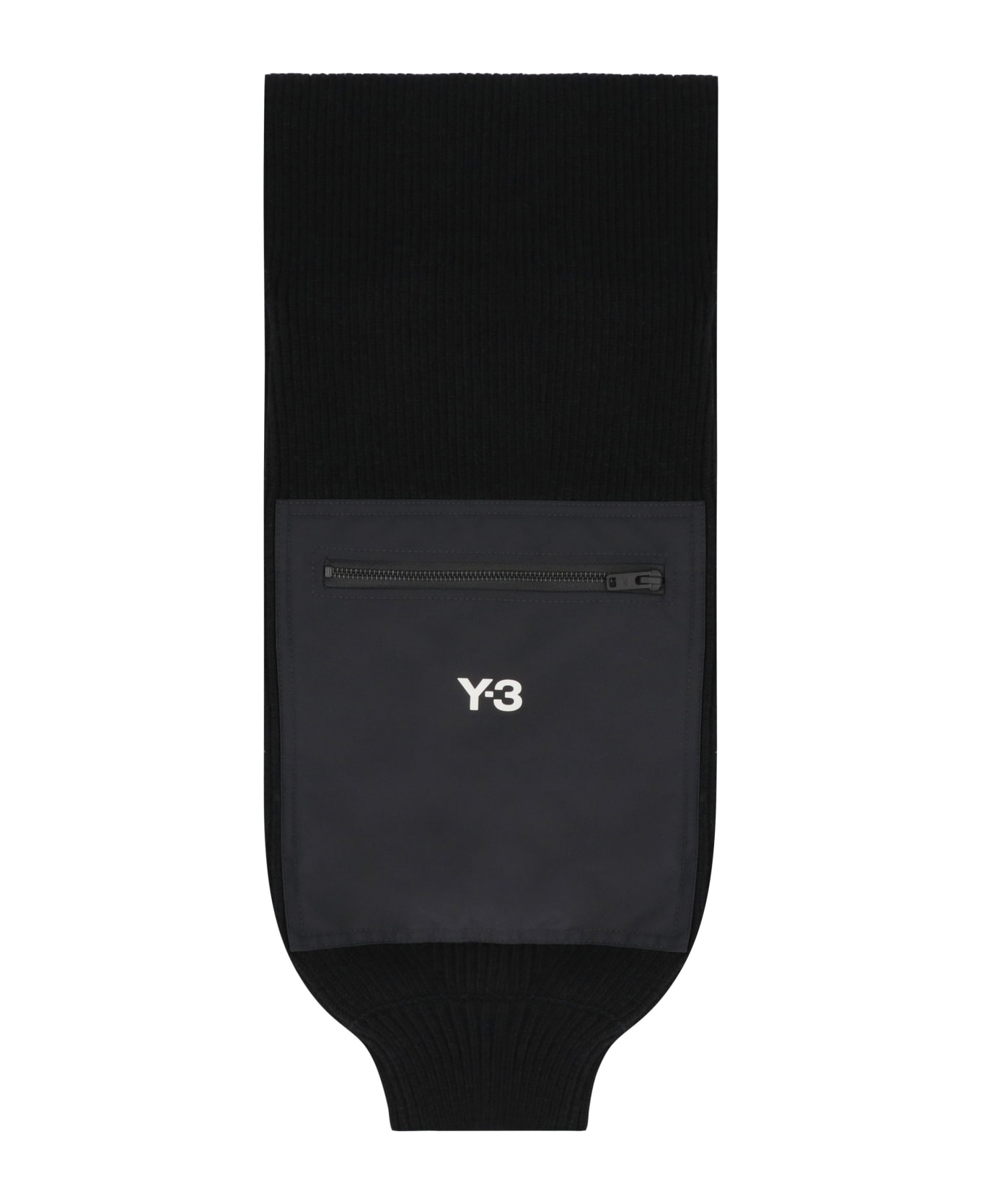 Y-3 Knitted Wool Scarf - black