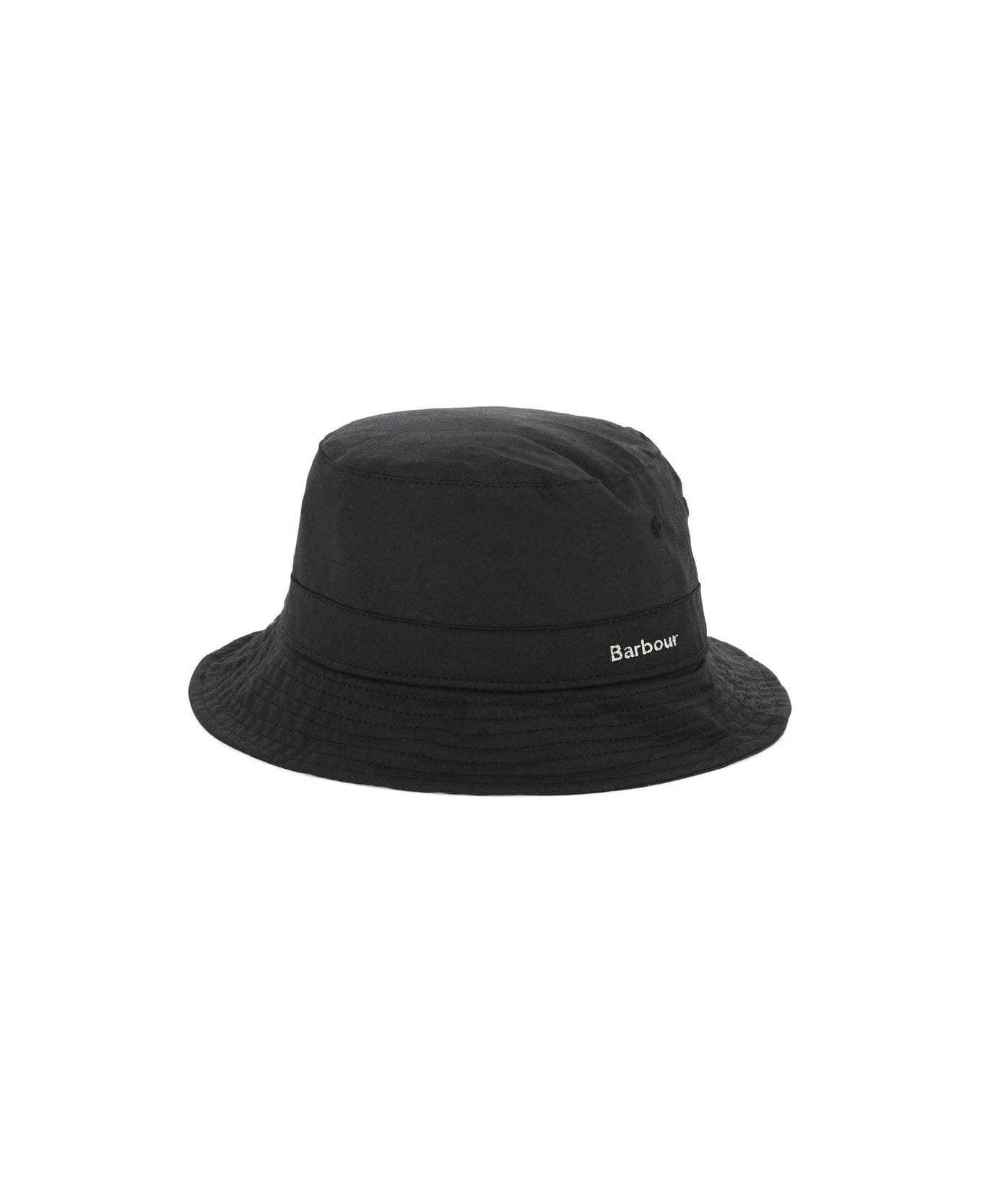 Barbour Logo Embroidered Bucket Hat - Black