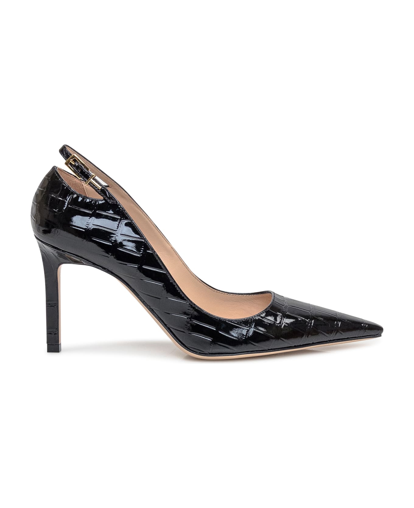 Tom Ford Embossed Pointed Toe Pumps - BLACK
