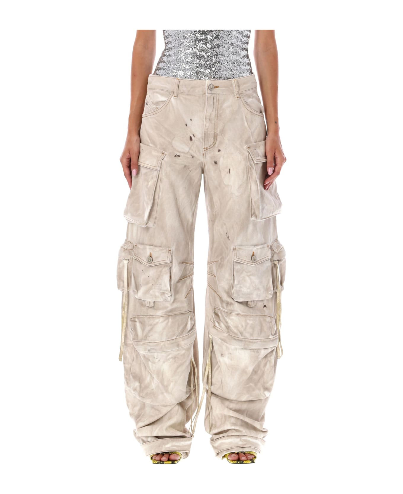 The Attico 'fern' Camouflage Long Pants - NATURAL