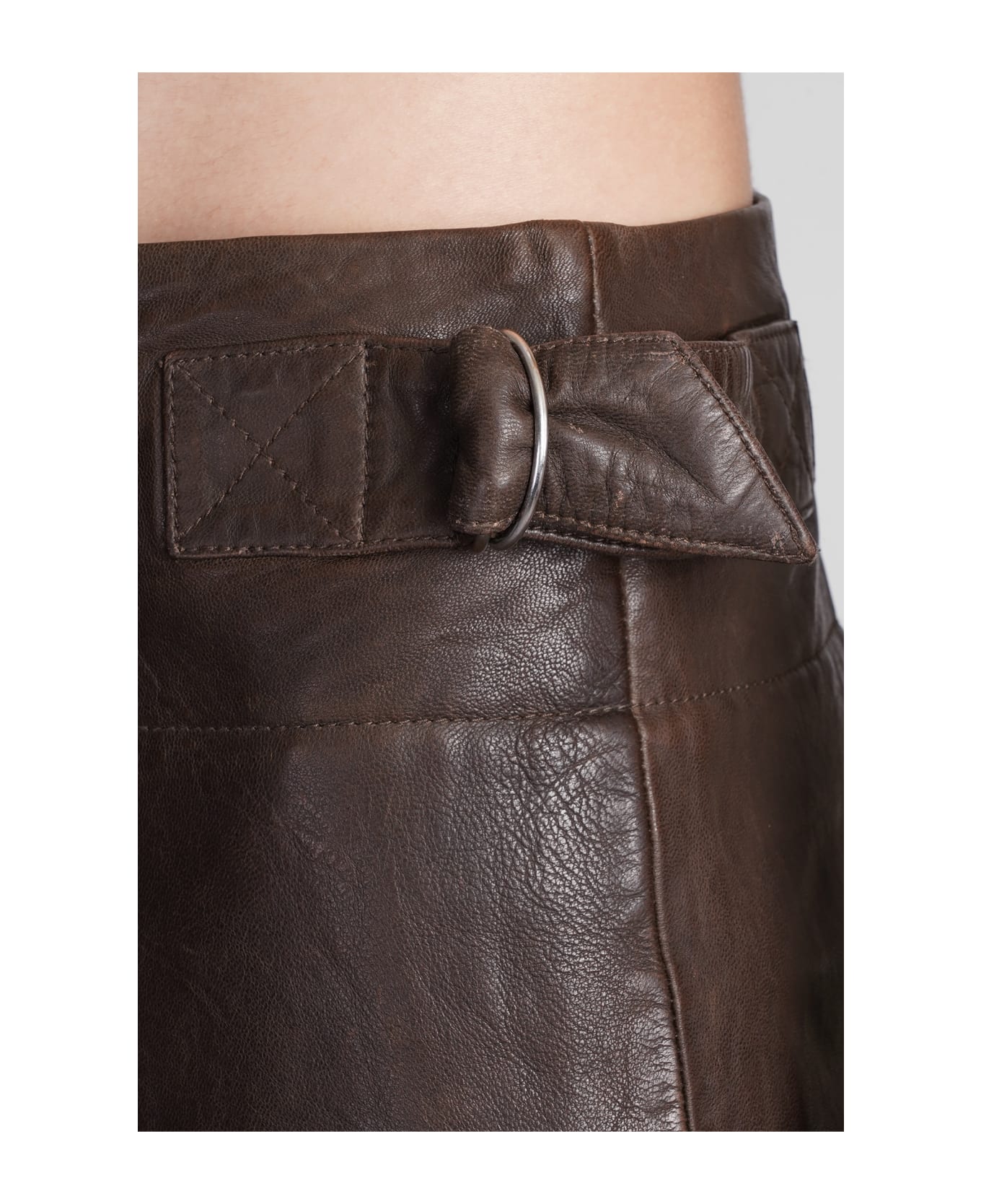 Women's Bertille Leather Midi Skirt In