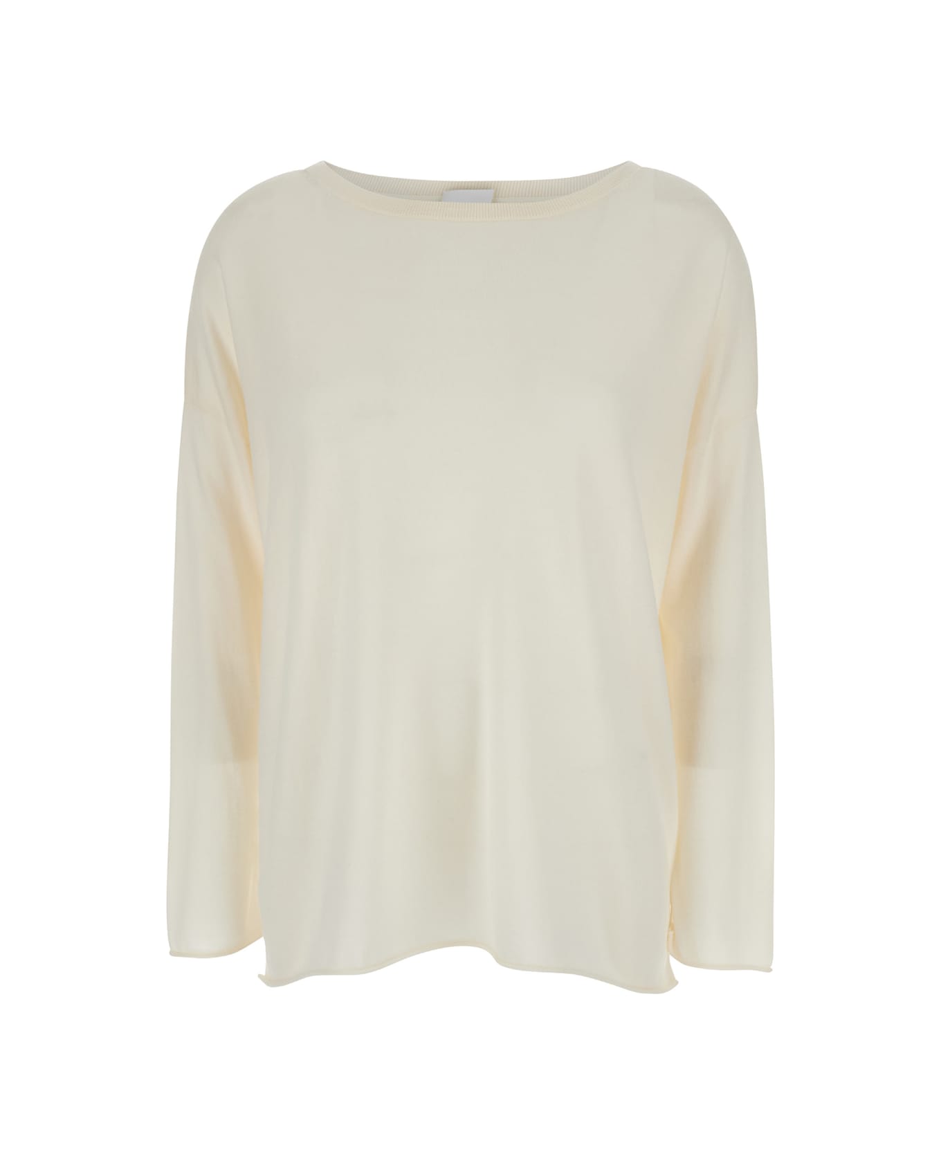 Allude Cream Pullover With Boart Neckline In Wool Woman - White ニットウェア