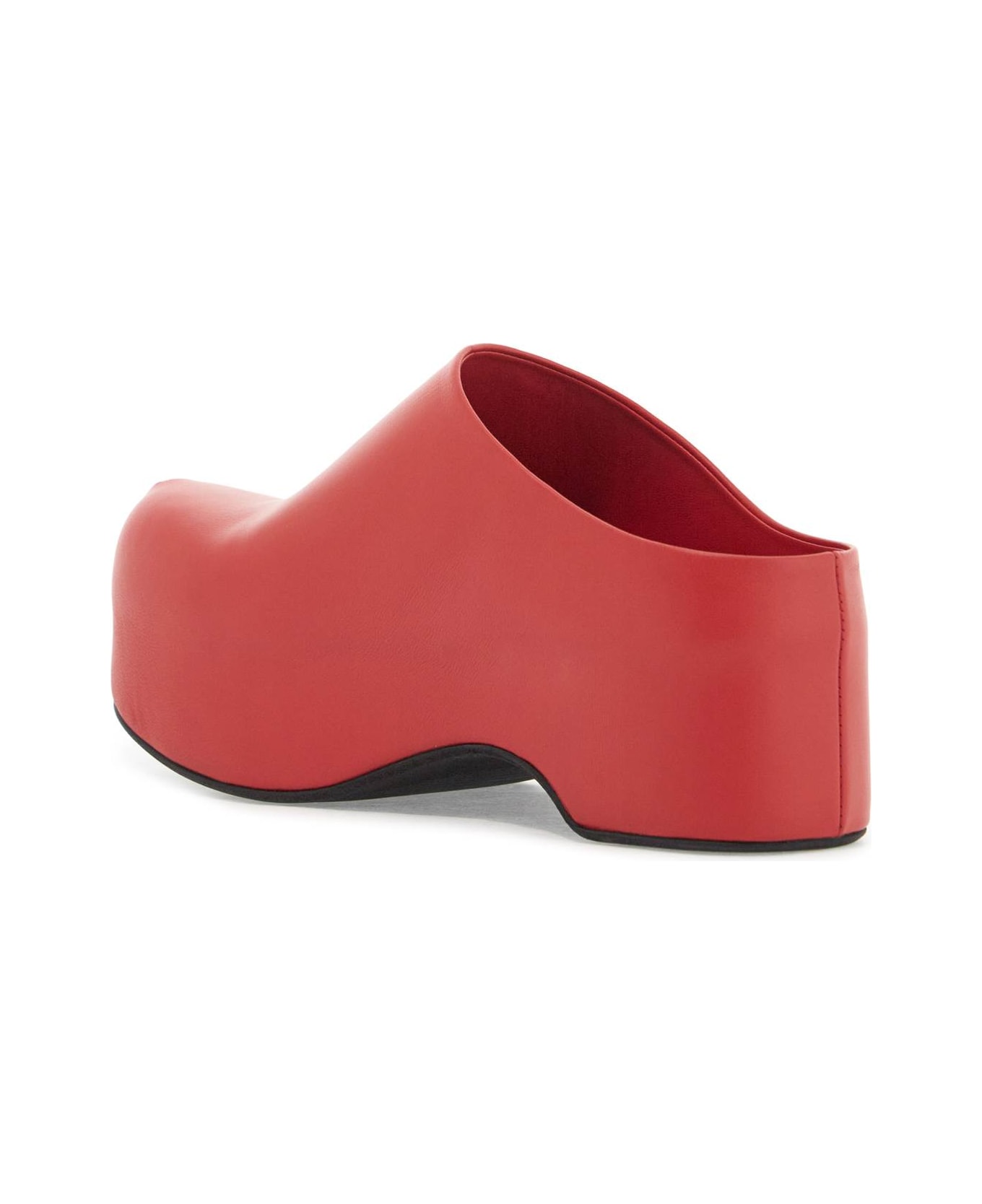 Marni Red Leather Sabots - TULIP (Red)