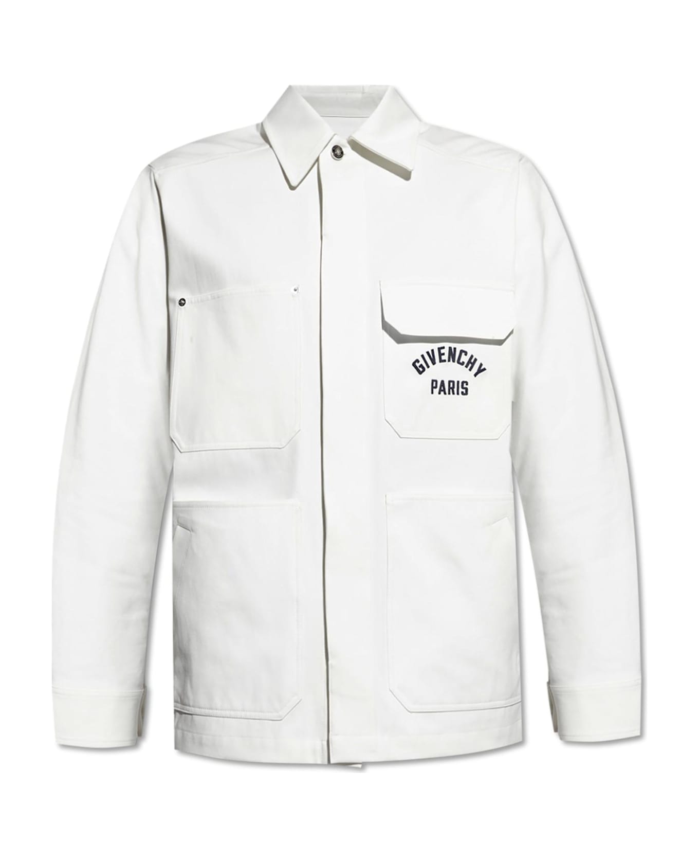 Givenchy Shirt Jacket With Logo - White