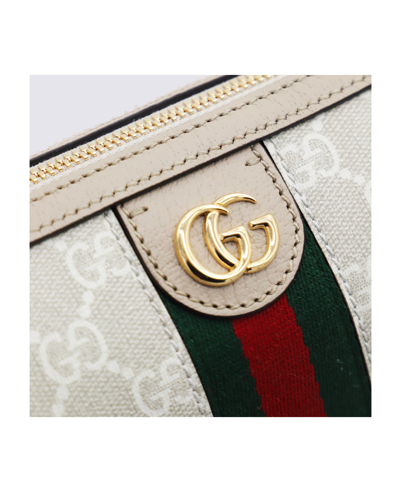 Gucci Beige And White Leather Shoulder Bag - BEIGE WHITE