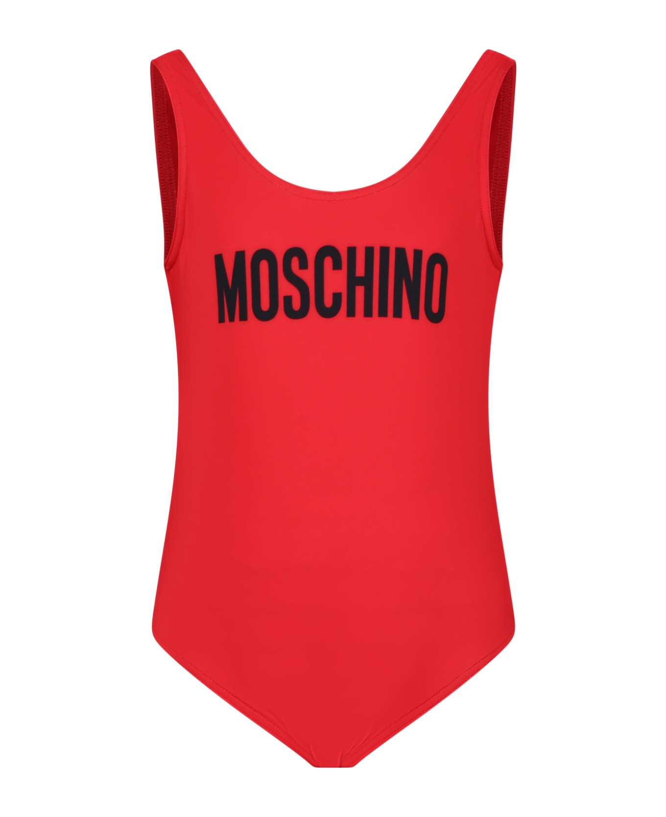 Moschino Red One-piece Swimsuit For Girl With Logo - Red