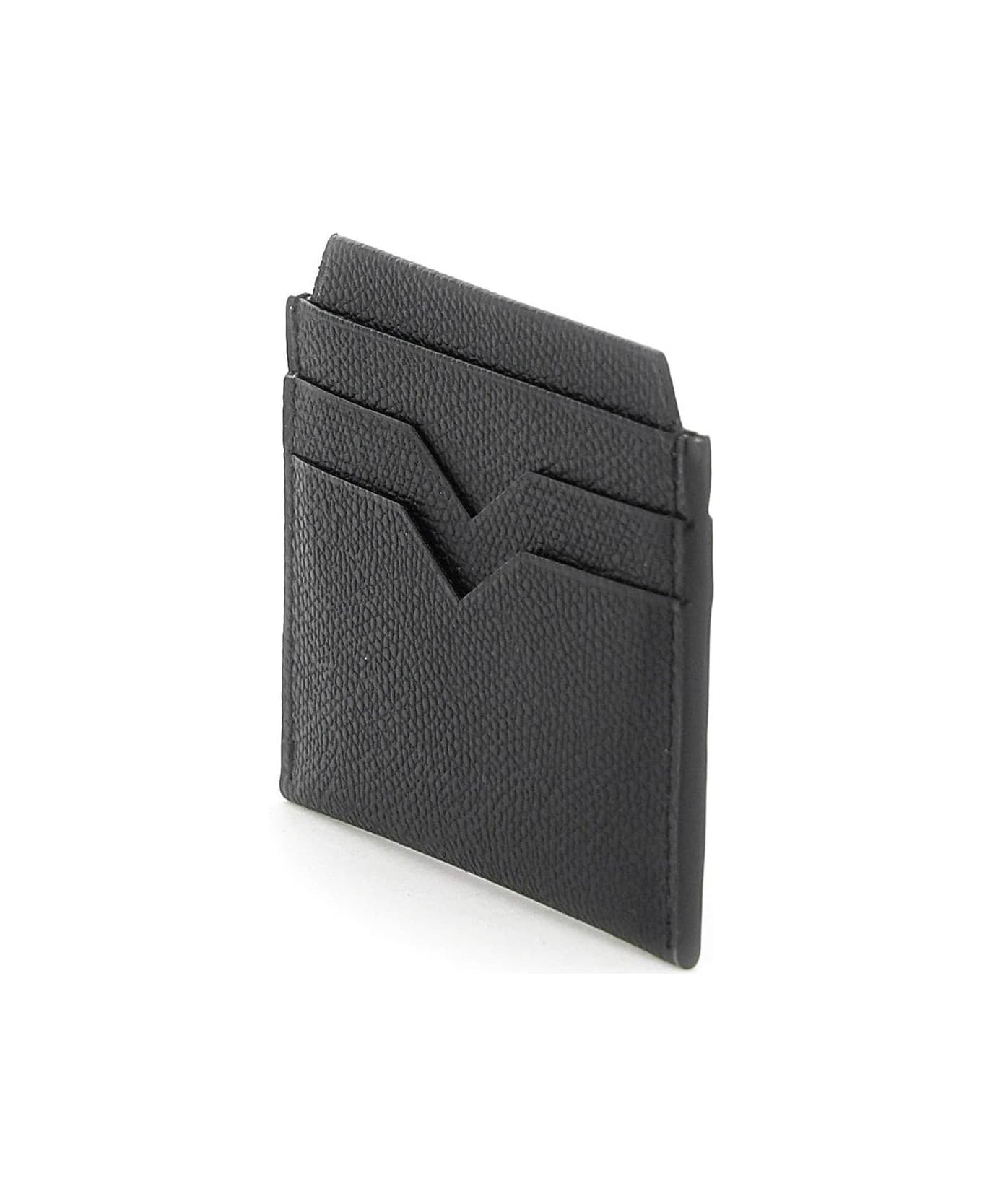 Valextra V-shaped Lacquered Edge Cardholder - Nero