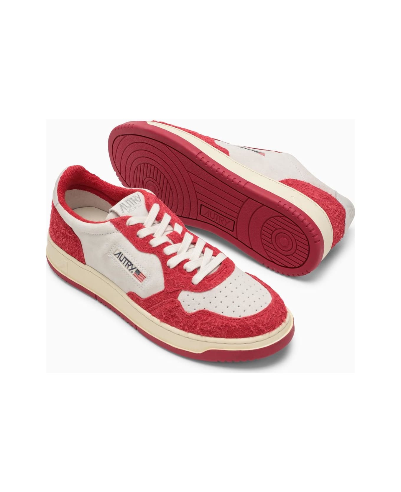 Autry Medalist Suede Trainer - Red