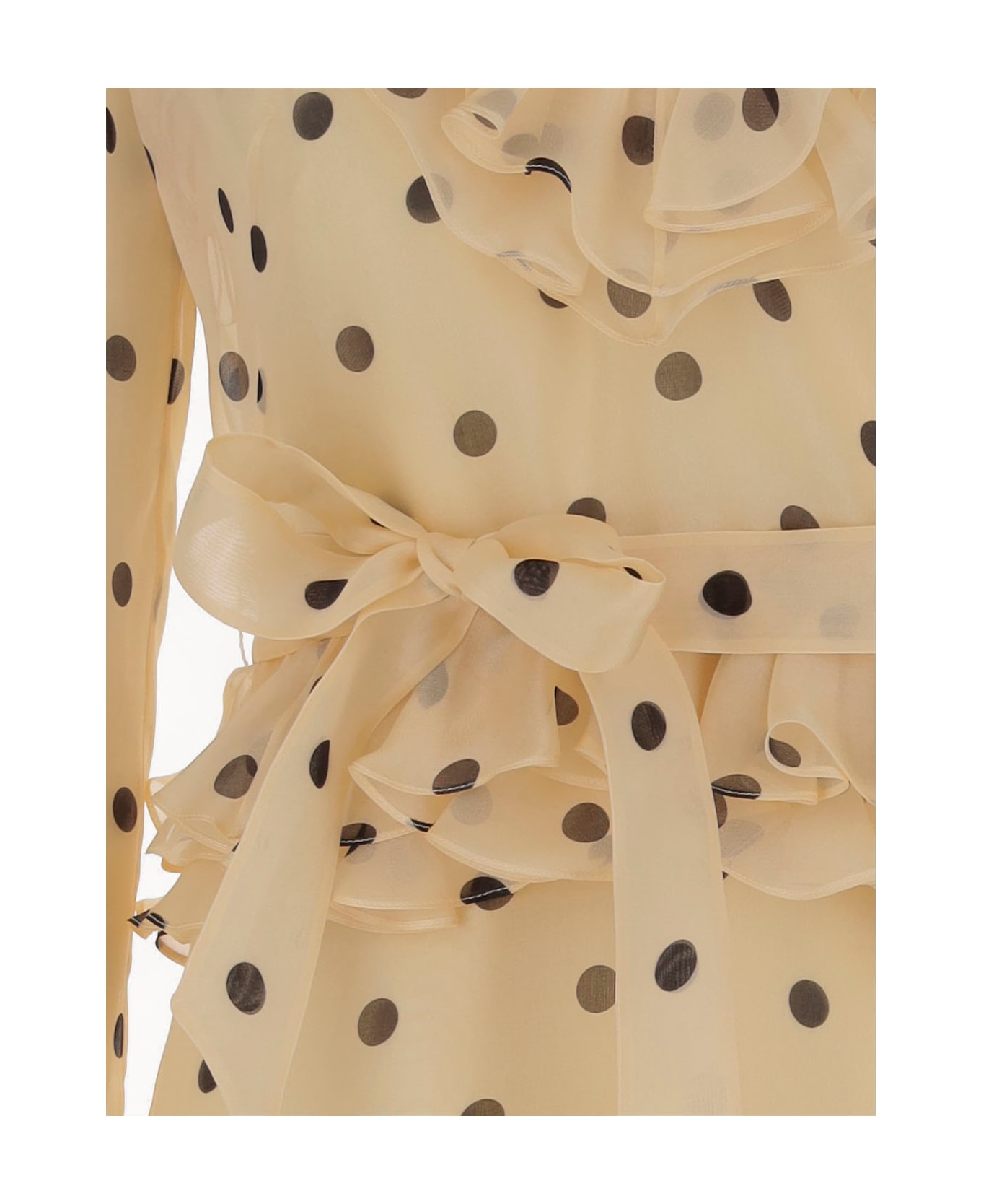 Valentino Printed Silk Dress - AVORIONERO